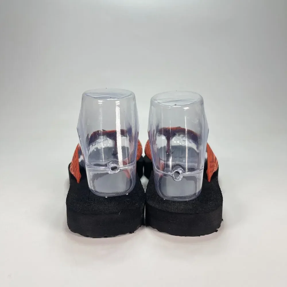 Teva Mush II Orange Black Comfort Flip Flops Thong Sandals 4198 Women's Size 7